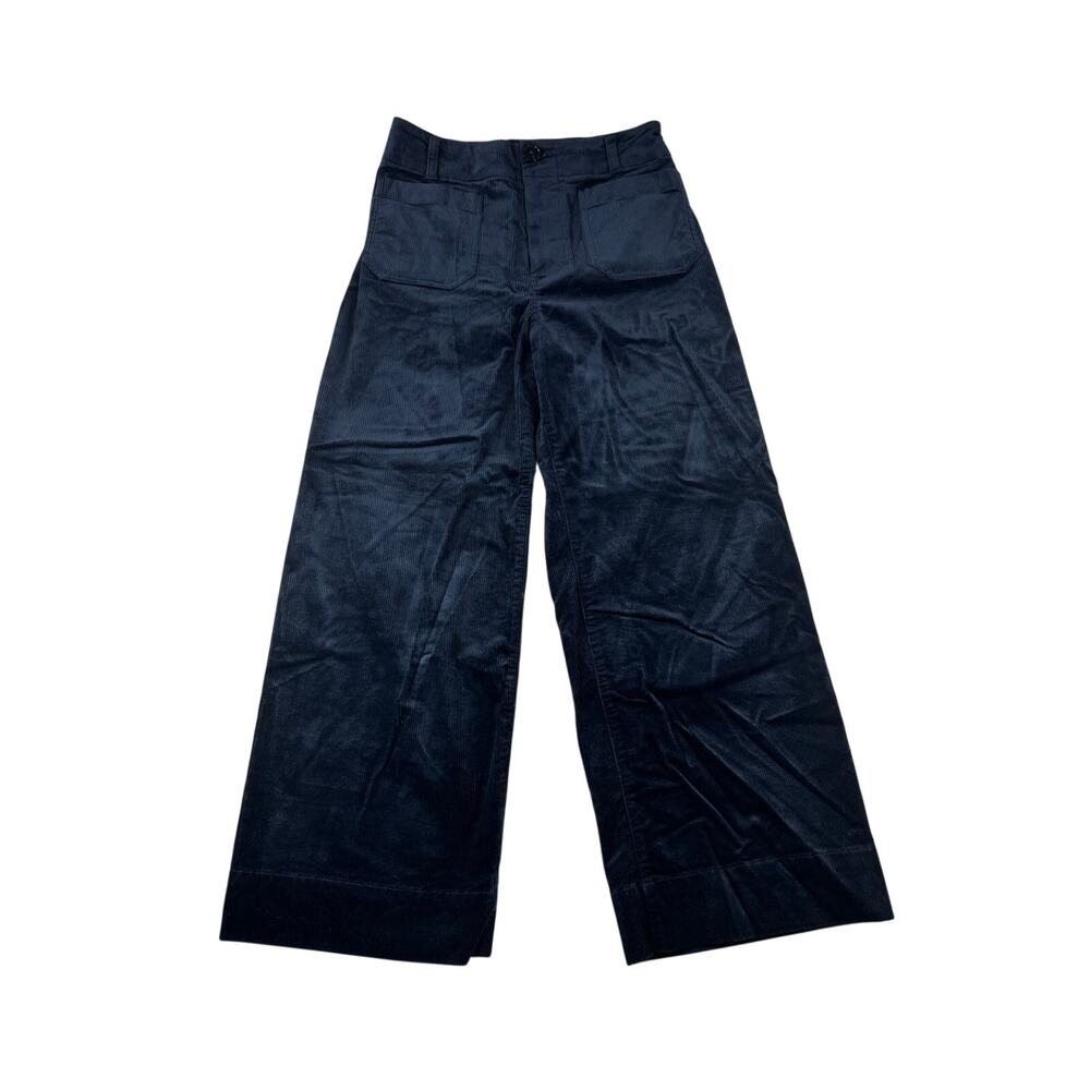 Anthropologie Maeve The Colette Corduroy Pants 26 Navy Blue Crop High Rise